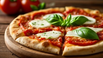  Freshly baked Margherita pizza ready to be savored