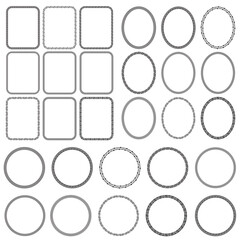 Set of Decorative vintage corner round shape frames and borders. Floral ornamental round frame. page decoration border. 