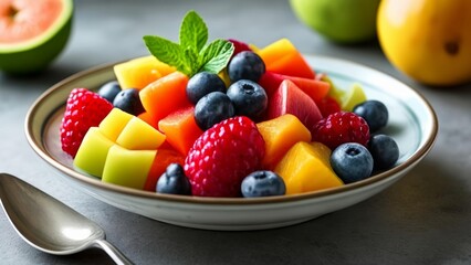  Fresh and vibrant fruit salad ready to be enjoyed