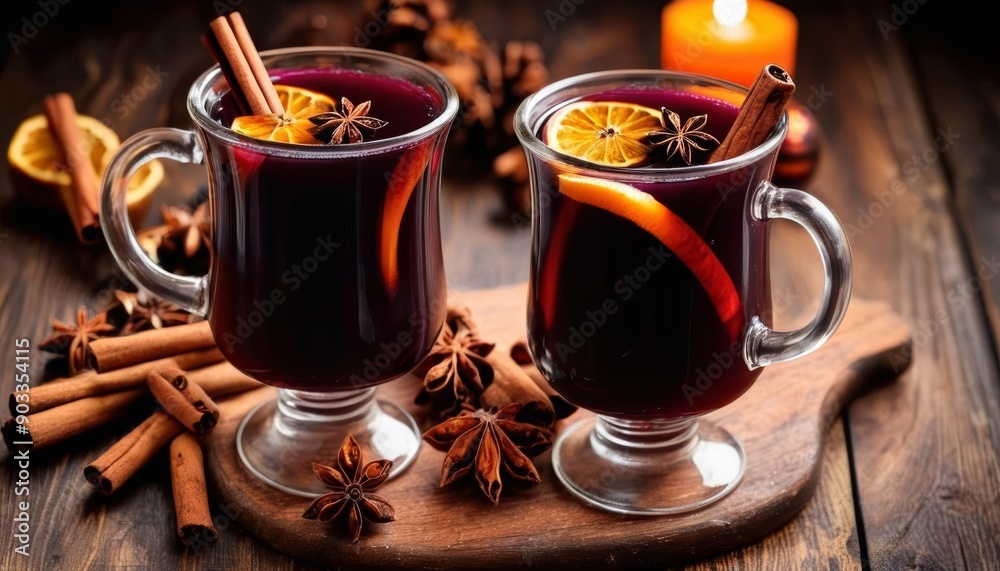 Wall mural  Warm up with a cozy cup of mulled wine