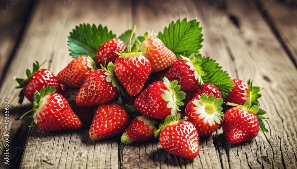 Poster  Fresh strawberries ripe and ready for a sweet treat