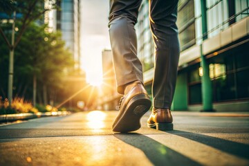 Fototapeta premium A man goes to work