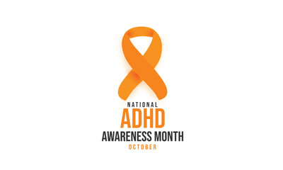 ADHD awareness month. background, banner, card, poster, template. Vector illustration.