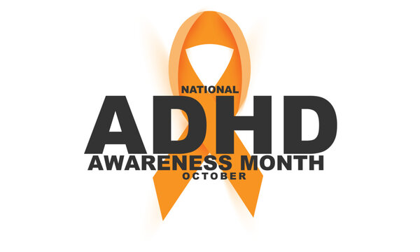 ADHD awareness month. background, banner, card, poster, template. Vector illustration.