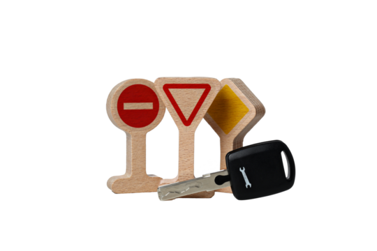 PNG road signs isolated on white background.