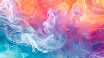 background smoke of a colored floating liquid in the trend colors pink, orange, blue and violet 
