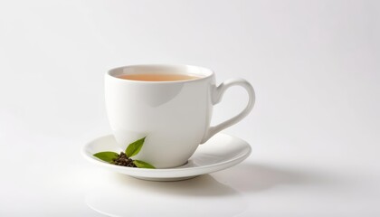 Fototapeta premium A moment of tranquility with a warm cup of tea