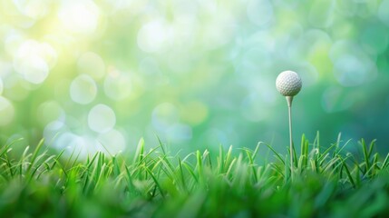 Obraz premium Golf Ball in Green Grass