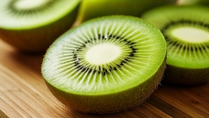  Freshly cut kiwi slices ready to enjoy