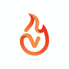 Fire Logo, letter v fire logo, 