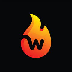 Fire W letter logo icon