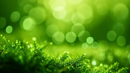 Obraz premium Vibrant green leaves in soft focus with bokeh effect