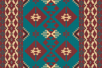 Navajo tribal vector seamless pattern. Native American ornament. Ethnic South Western decor style. Boho geometric ornament. Vector seamless pattern. Mexican blanket, rug. Woven carpet illustration