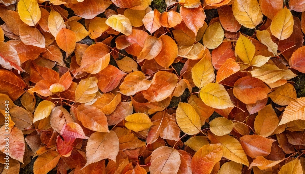 Poster  Autumn leaves in vibrant hues a seasonal spectacle