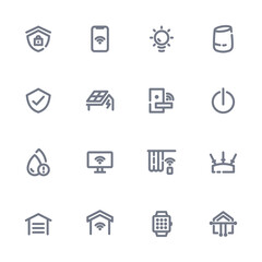 Vector Smart Home Icon for Home Technology with Lineart Style