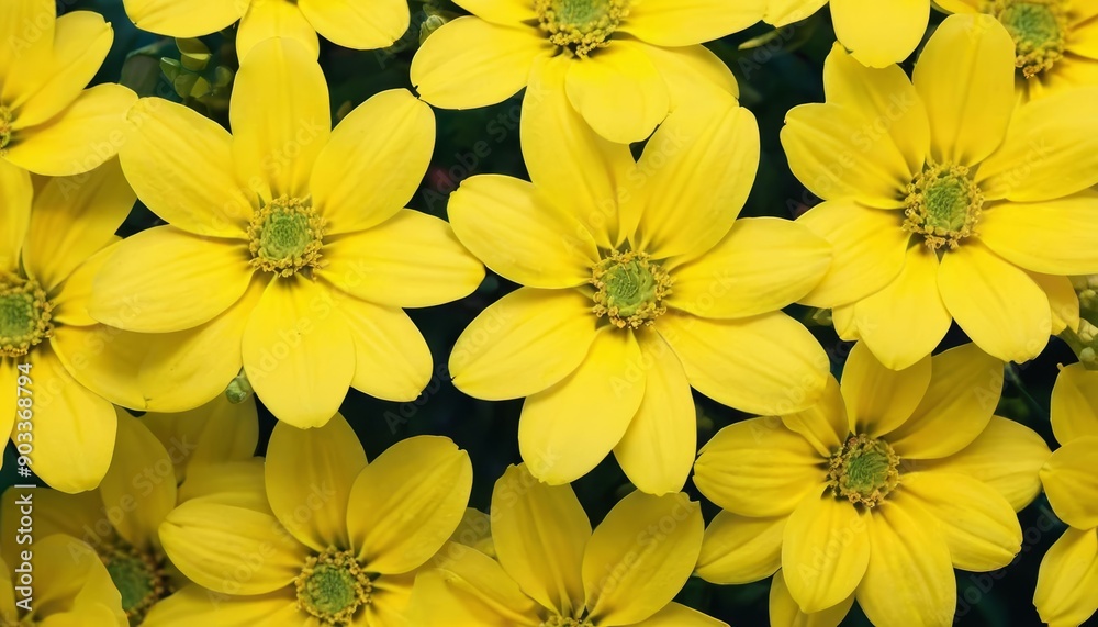 Poster  Bright and cheerful yellow flowers in bloom