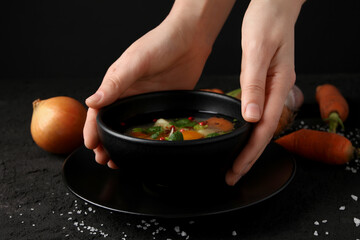 Vegetable soup, concept of healthy food, healthy nutrition