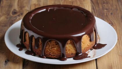  Indulgence in every bite  Chocolate cake on a rustic table