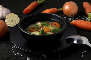 Vegetable soup, concept of healthy food, healthy nutrition
