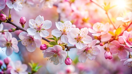 Pink Cherry Blossoms in Springtime.