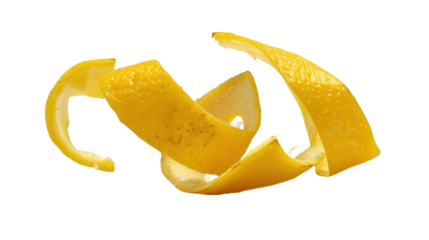Lemon peel on transparent background 