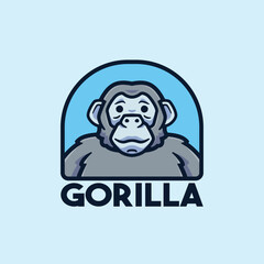 Gorilla cartoon cute character mascot logo design