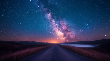 Serene Scottish Highlands Starry Night Landscape with Milky Way Illumination