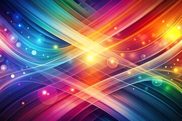 Abstract Rainbow Background with Glowing Circles.