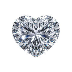 flawless diamond, cut in a heart shape, isolated transparent background