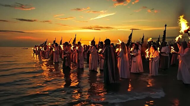Midsummer dawn ceremony commemorating the spiritual solstice