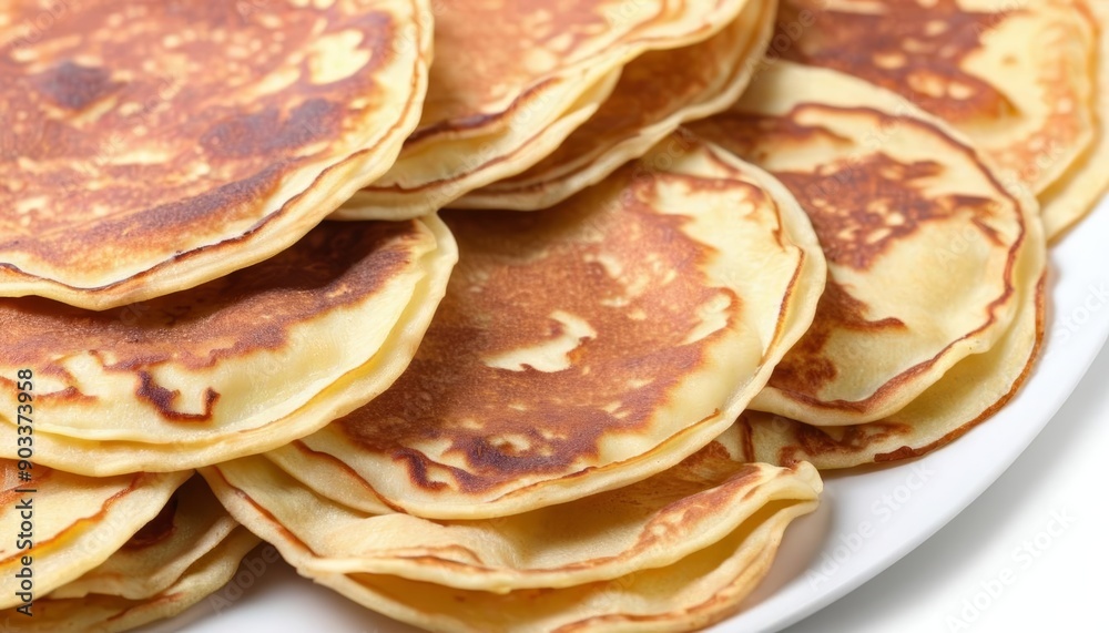 Sticker  Goldenbrown perfectly cooked pancakes ready to be enjoyed