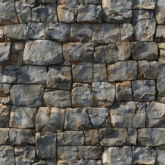 Obraz premium Rough stone wall texture with irregular shapes and weathered surface.