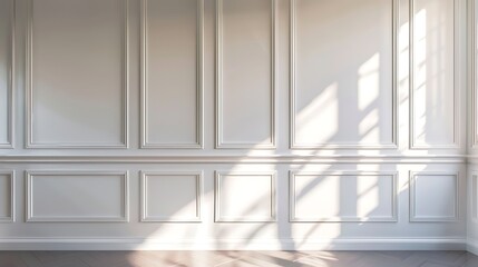 Fototapeta premium White Wall Panels with Sunlight