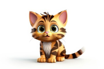 Obraz premium the AI Image Generator, 3D cute cat with big eye