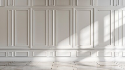 White Paneled Wall with Sunbeams