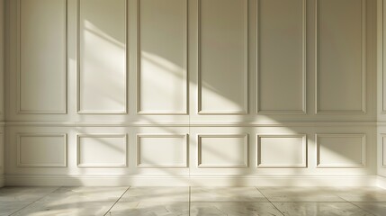 Fototapeta premium White Paneled Wall with Sunbeams