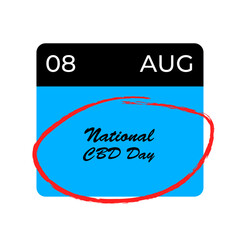 National CBD day, August 8 - calendar date. Awareness Day is observed every year on August.banner design template Vector illustration background design