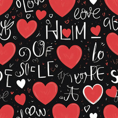 Baground seamless pattern with hearts