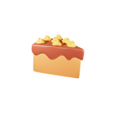 3d rendering illustration of cake slice