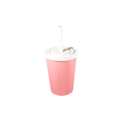 3d illustration of drink cup with straw