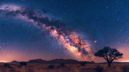 Cosmic Beauty of Damaraland Night Sky - Stunning Stars and Milky Way Over Desert Landscape