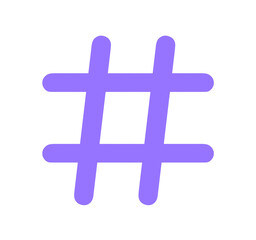 Fototapeta premium シンプルな紫色のハッシュタグ