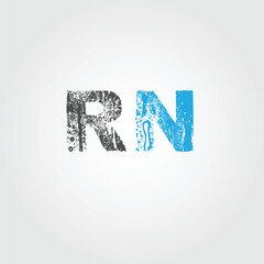  Modern creative line art letter RH logo.