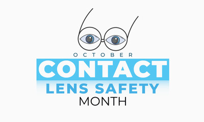 Contact lens safety month. background, banner, card, poster, template. Vector illustration.