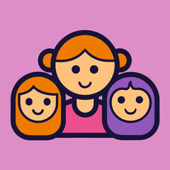 Family icon vector art illustration design