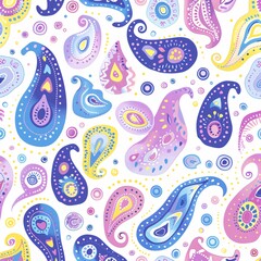 Paisley pattern featuring vintage floral design with oriental elements and decorative swirls