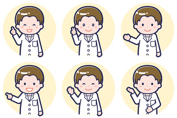 男性薬剤師のポーズセット_03