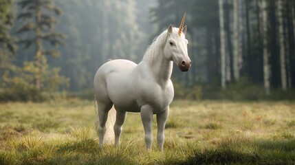 Obraz premium Majestic Unicorn in the Golden Hour 