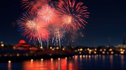 fireworks over the river