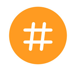 シンプルなオレンジ色のハッシュタグ